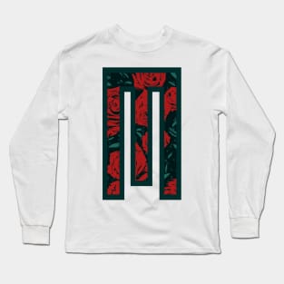 Modern Rose Floral Initial Name Alphabet - Letter M Long Sleeve T-Shirt